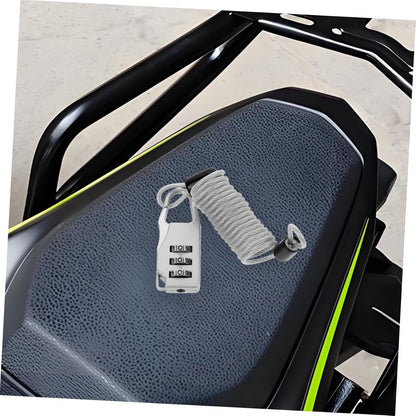 Amosfun 1Set Adjustable Theft Cable Lock for Luggage Motorcycles and Scooters Heavy Duty Spring Wire Combination Lock Design for Enhanced Security and Portability