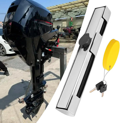 Outboard Motor Lock, Adjustable Boat Motor Protection, 11.96in Stainless Steel Engine Tools, Marine Security Device for Beginners, Professionals, Outdoor Safety Accessories