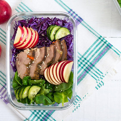 2Pcs 63oz Large Glass Food Storage Containers 8 Cups Family Size Set Baking Containers with Locking Lids Storing food,for Baking, Microwave, Oven, Leak Proof, for Freezer, Dishwasher