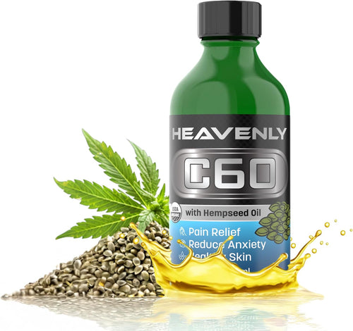 C60 Organic Hemp Seeds Oil - 99.99% C60, Food-Grade Supplement for Longevity & Wellness - 80mg C60 Organic Hemp Oil Boost Vitality, Anti-Aging Formula for Radiant Skin Lab-Tested for Purity