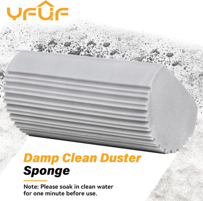 2-Pack Damp Clean Duster Sponge, Magic Cleaning Sponge Baseboard Cleaner Duster Sponge Tool, Dusters for Cleaning Baseboards, Vents, Mirrors, Ceiling Fan & Cobweb, No Dust Flying and Spreading…