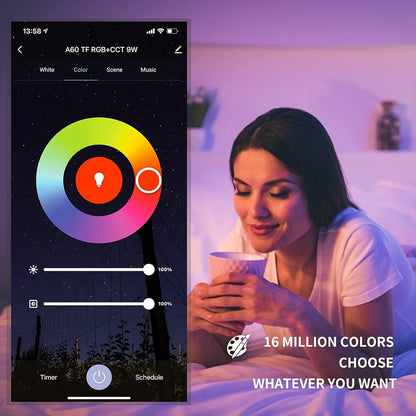 Smart LED WiFi Bulb FRESHIN E14 4.5W RGBCW LED Lamp Bulb Dimmable Light Bulb Color Changeable, Compatible with Alexa, Google Home No Hub Required ï¼ˆ1 Pack,Globe