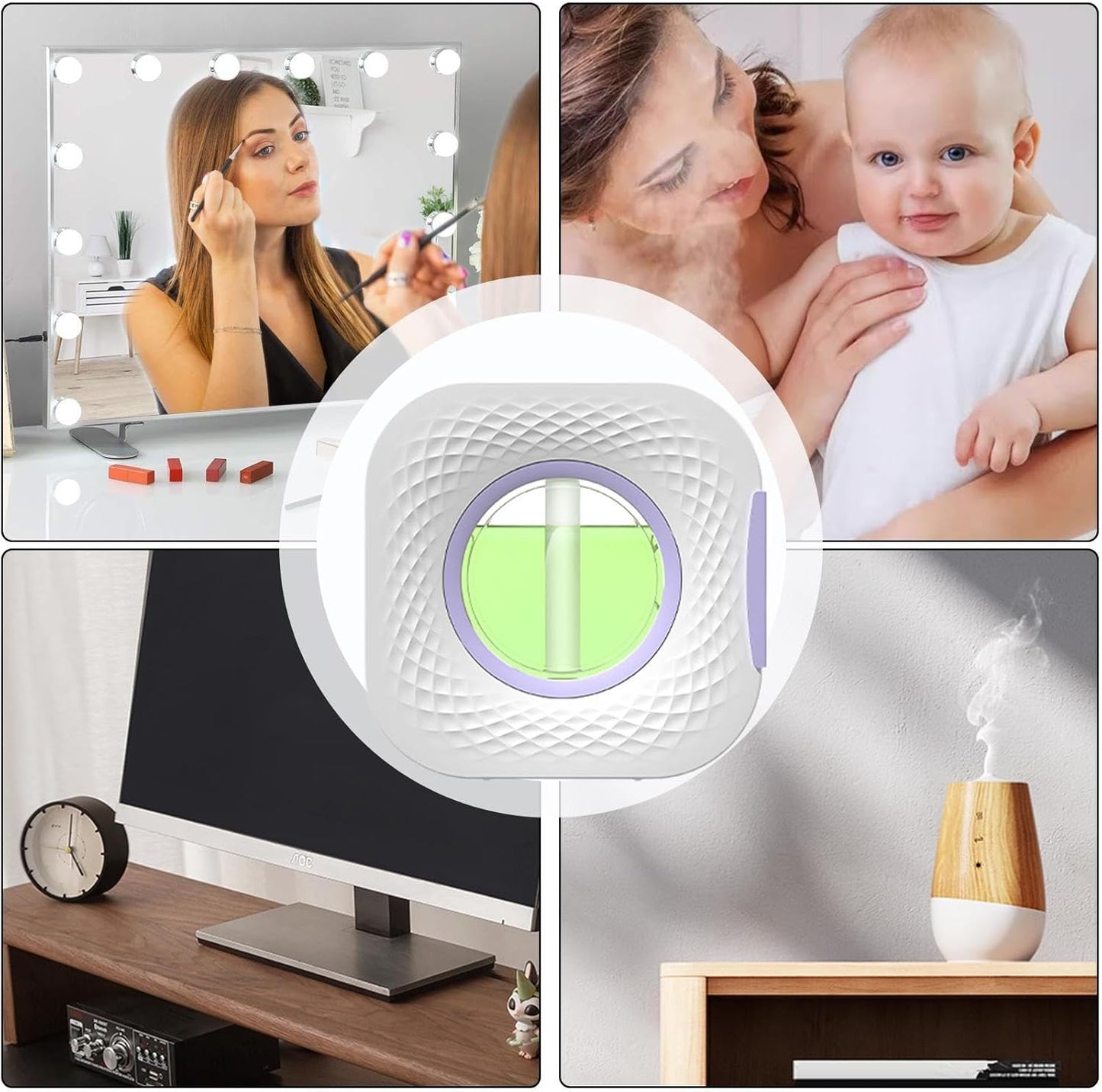 Automatic Aromatherapy Diffuser, Scent Air Machine, 3.94x3.94x1.18 inches Freshening Freshener, Aromatherapy Tool for Car, Pet Rooms, Living Room, Bathroom Use, Portable Fragrance