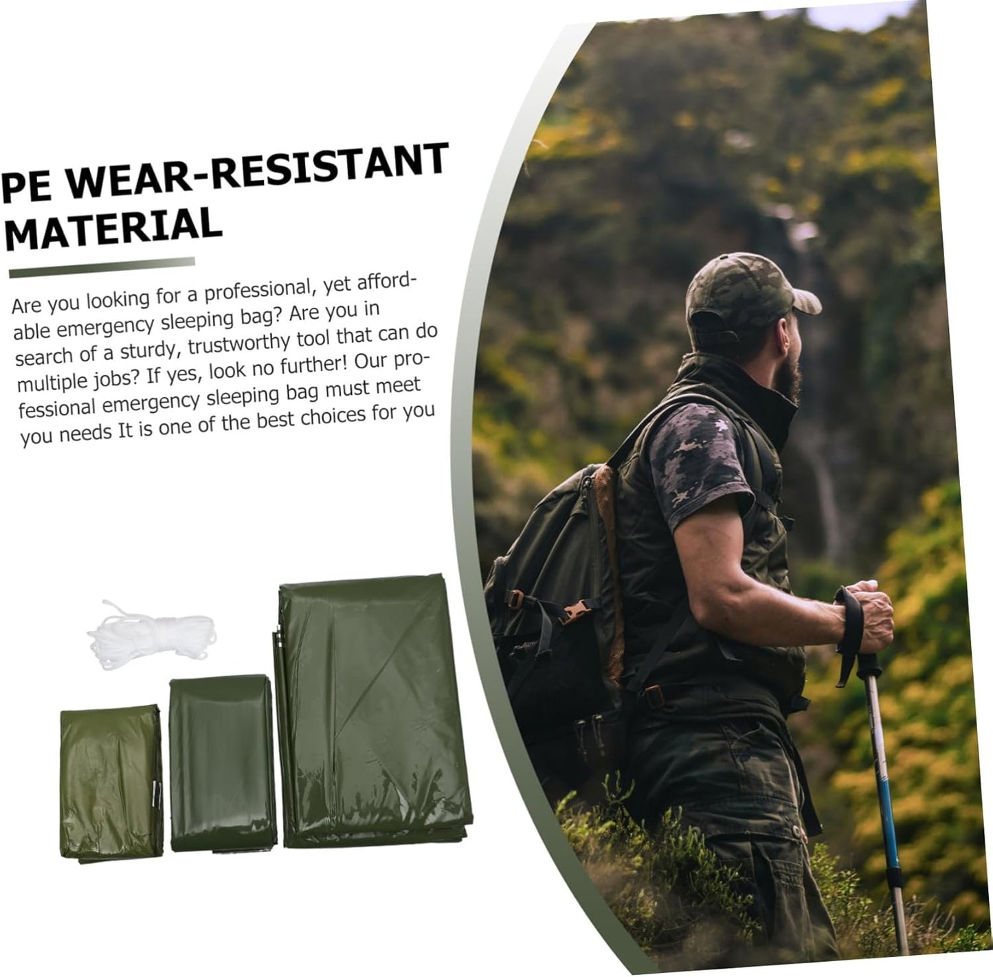 GOOHOCHY Emergency Tent Outdoor Camping Tent Outdoor Sleeping Sack Portable Tent Outdoor Sleeping Blanket Outdoor Tents Outdoor Camping Tool Pe Tear-Resistant Material