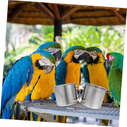 MOBUTOFU 2pcs Bird Feeder Feeding Basin for Bird Parrot Feeder Bird Food Dispenser Bird Feeding and Watering Supplies Parrot Food Dispenser Bird Food Container Parrot Hanging Feeder