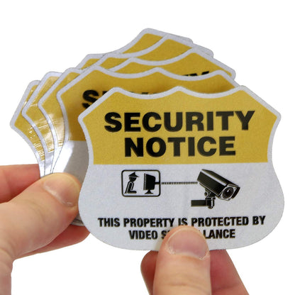 SmartSign “Protected by Video Surveillance” Security Notice Decal Set | Five Pack of 2.75"x3.25" EG Reflective Adhesive Labels, Made in USA