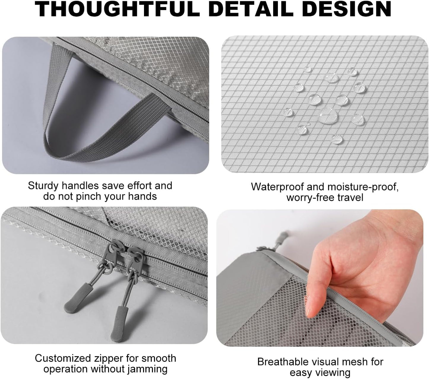 GIOD Compression Packing Cubes Set, 9 Pcs Travel Packing Organisers, Ultra -light Extended Waterproof Storage Bag, Suitcase Storage Bag, Clothes and Shoes Travel Bags, Travel Accessories (Grey)