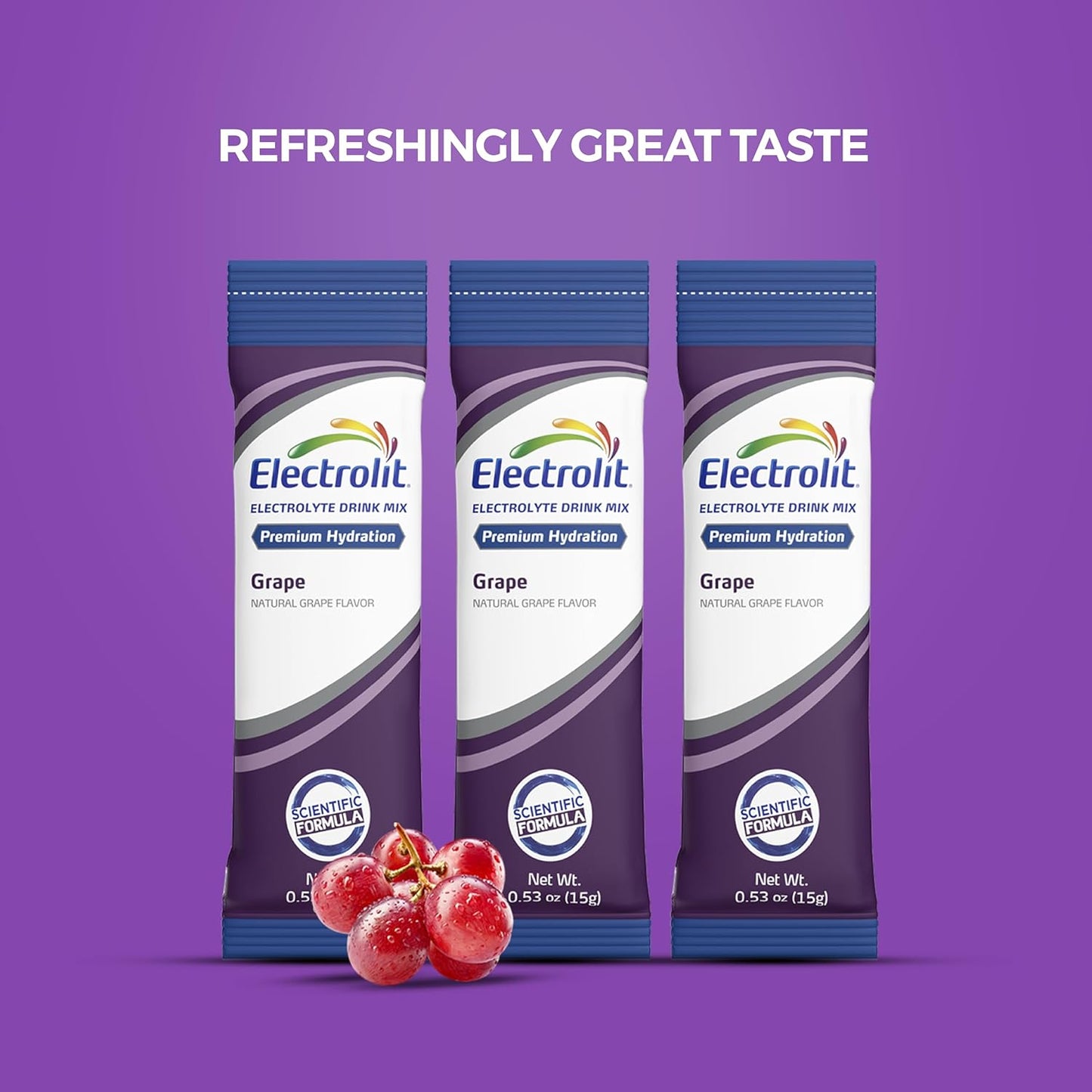 Electrolit Electrolyte Powder | Flavored Hydrating Drink Mixes for Dehydration Relief and Rapid Rehydration | Recovery Hydration Powder for Post Workout (8 Packets, Grape)