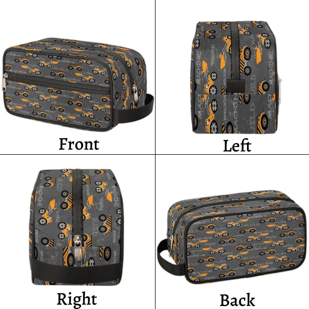 Truck Tractor Cars Hanging Toiletry Bag,Travel Hygiene Kits for Boys Mens,Waterproof Makeup Carry-on Bags,Cosmetic Bag,TSA Approved Shave Dopp Kit for Toiletries Shower Bathroom Accessories Gifts,