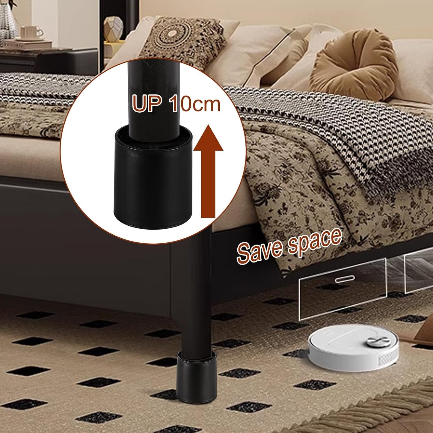Uping Bed Risers for Furniture Table Riser Sofa Bed Riser Feet Furniture Riser, Height Increased by 10 cm
