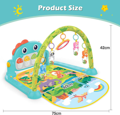 REMOKING Tummy Time Baby Gym Play Mats,Kick & Play Piano Gym for Infants Baby Toys 3-6-12 Months,Musical Activity Center with Lights Sounds for Toddler Sensory Play,Baby Gifts for Newborn Boys Girls