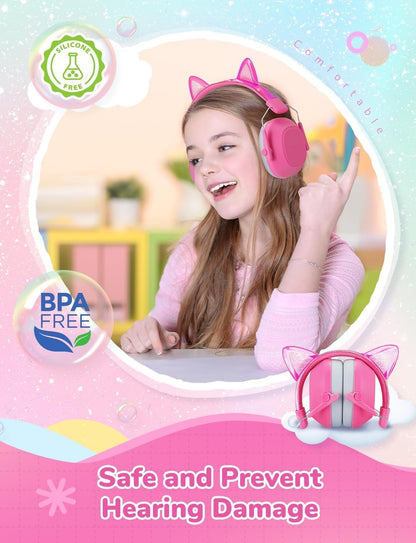 iClever Noise Cancelling Headphones for Kids, SNR 29dB Safety Noise Reduction Ear Muffs for Autism Sensory &Concentration Aid, Ear Hearing Protection for Fireworks/Event/Concert