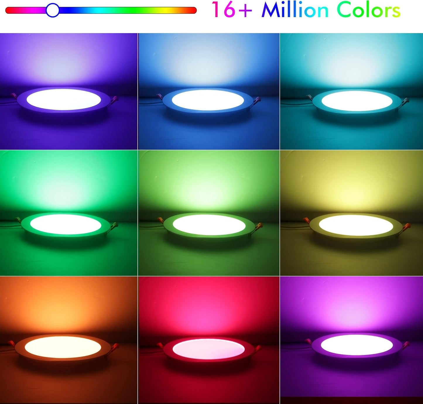 CLOUDY BAY [4 Pack] 8 inch Smart WiFi LED Recessed Lights,20W RGBCW Color Changing Recessed Lighting,Compatible with Alexa and Google Home Assistant,No Hub Required,2700K-6500K,CRI90+ Wet Location