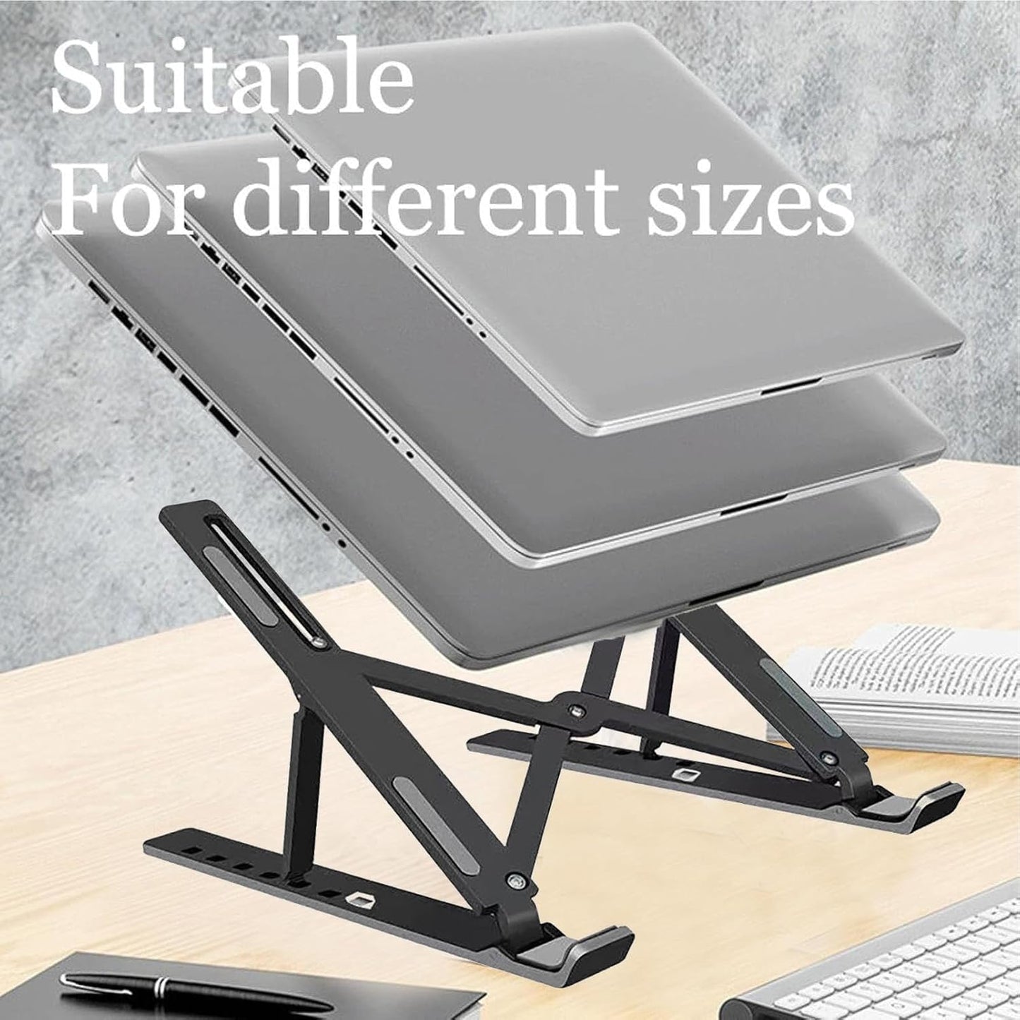 Laptop Liftable Desktop Mount - Cooling Laptop Bracket,Silicone Non-Slip Notebook Riser Mount for Notebook, Laptop, Computer, Tablet, PC