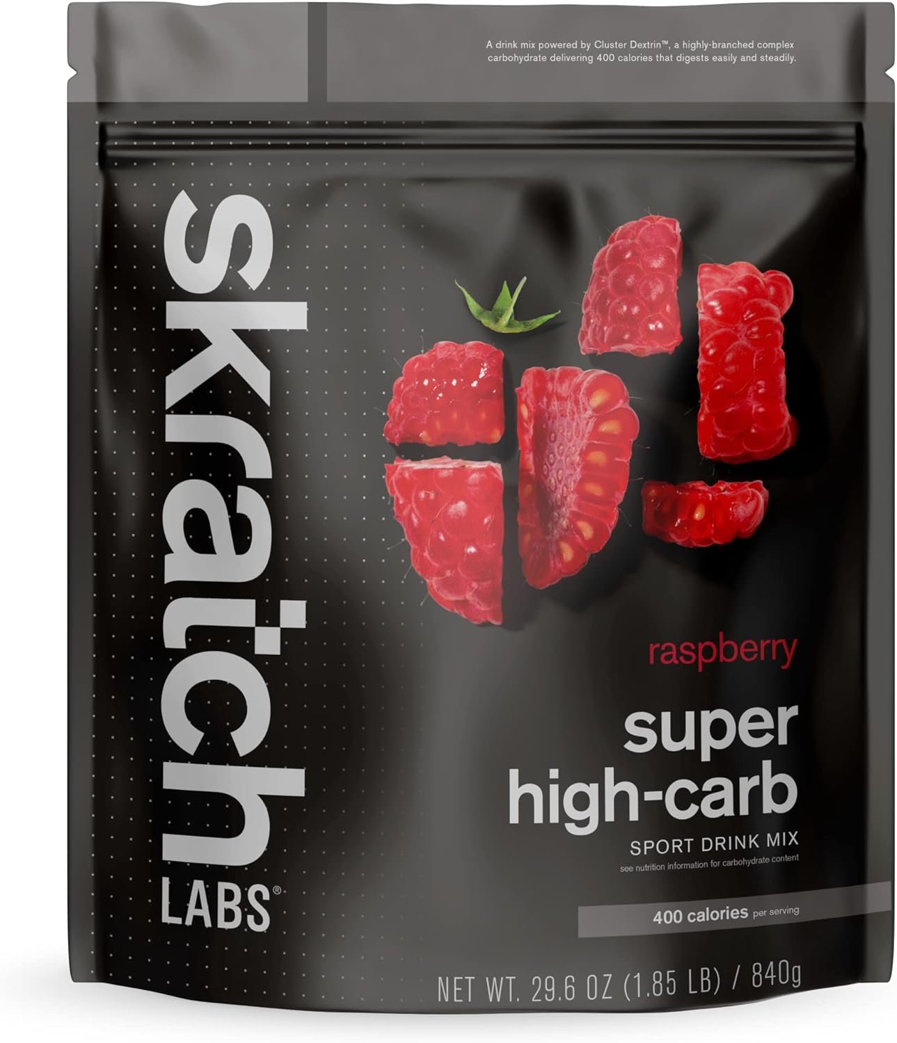 Skratch Labs Super High-Carb Hydration Powder | Carbohydrate Powder with Cluster Dextrin and Electrolytes | Endurance Energy Drink | Raspberry (840 Grams) | Non-GMO, Gluten Free, Vegan, Kosher