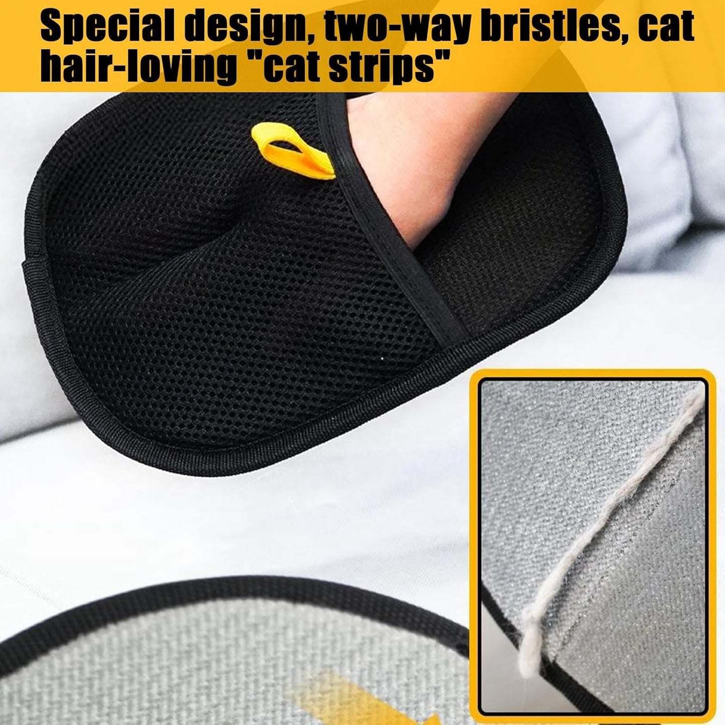 Pet Grooming Gloves, Double Sided Puppy Dematting Mitts, Hands On Silicone Hair Remover, 9.45x6.3x0.39in Multifunctional Glove Tool for Washing Deshedding and Daily Grooming