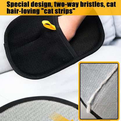 Pet Grooming Gloves, Double Sided Puppy Dematting Mitts, Hands On Silicone Hair Remover, 9.45x6.3x0.39in Multifunctional Glove Tool for Washing Deshedding and Daily Grooming