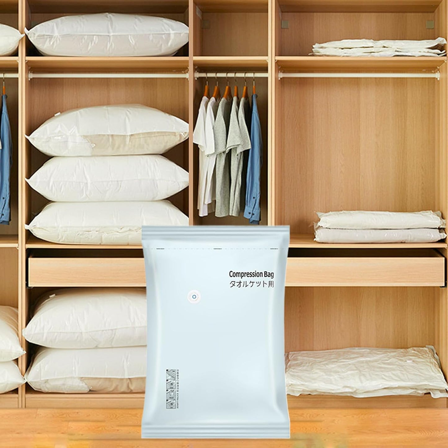 Vacuum Storage Bags - Dust Cover Compression Pouch,Moisture Proof Space-Saving Bags for Luggage Packing Moving House Clthing Storage Closet Organization
