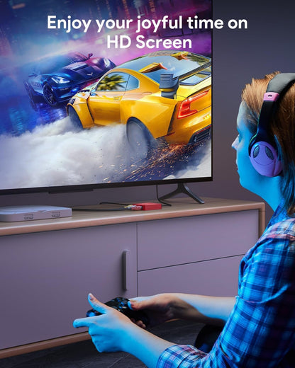 ABLEWE RCA to HDMI,AV to HDMI Converter, 1080P Mini RCA Composite CVBS Video Audio Converter Adapter Supporting PAL/NTSC for TV/PC/ PS3/ STB/Xbox VHS/VCR/Blue-Ray DVD Players, Red