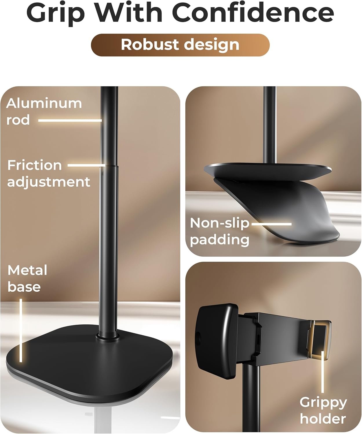 Cooper ChatStand, Height Adjustable Cell Phone Stand for Desk | Cell Phone Holder Stand Office Home, Desk Phone Stand for Recording, iPhone Stand Desk Accessories Women, iPhone Holder