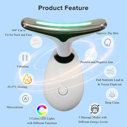 IOBTY 3-in-1 Face Massager for Women and Men,Anti Wrinkle & Aging Facial and Neck Massage Kit with 3 Massage Modes for Skin Care,Improve,Firm,Tightening and Smooth