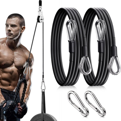 TOBWOLF Gym Cable Extension, Fitness Extension Rope Attachment Compatible with Home Gym Accessories Thick 0.2", Replacement Gym Cable Machine Extension for LAT/Tricep Pull Down, Leg Extensions Machine