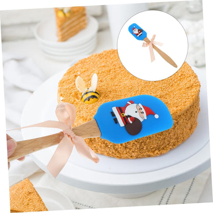 VICASKY 1 PC Silicone Christmas Scraper and Butter Whisk - Festive Kitchen Gadget Cookie Decorating Tool Perfect for Christmas Holidays