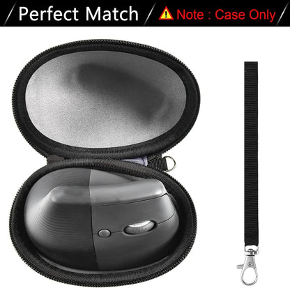 ANKHOH Case for Logitech Lift Vertical Ergonomic Mouse, Travel Carrying Holder Storage Box for Logi Wireless Bluetooth Cordless Upright Mouse - Bag Only (Black)