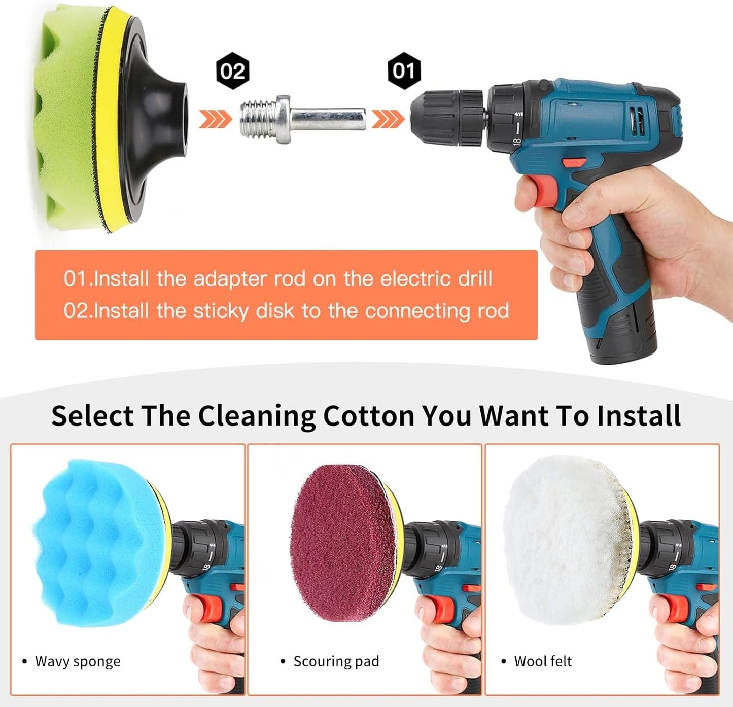 32 Pack Drill Brush Attachments for Cleaning, Crevice Cleaning Brush for Home, Bathroom, Car, Kitchen, Tight Corners, Stubborn Stains, Efficient Grime Removal, Ideal for Hard-to-Reach Areas