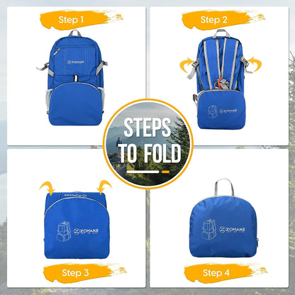 ZOMAKE Foldable Backpack 35L - Lightweight Packable Hiking Daypack Water Resistant Folding Backpacks for Travel Camping Outdoor