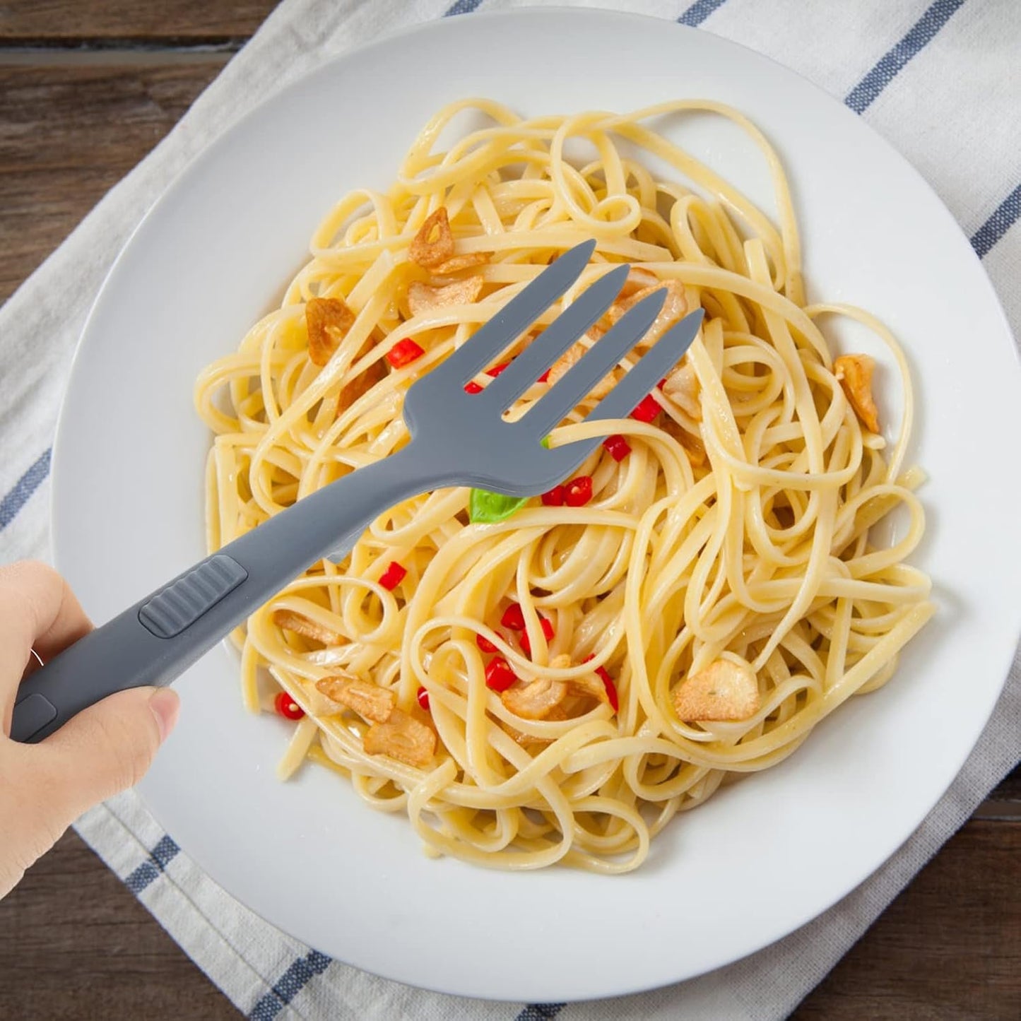 DECHOUS Grandi Forchette Per Cucinare Utensili in Silicone Forchetta Per Insalata Di Pasta Gadget Da Cucina Per La Casa Design Ergonomico