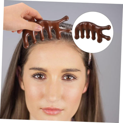 OATIPHO Massaggiatore Per La Testa Pettine Levigante i Attrezzo Largo Massaggiatori Gua Sha Accessori Per La Cura Dei Rottame Manuale Tasca Di Legno Coffee