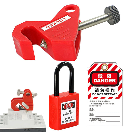Circuit Breaker Lockout, Electric Air On-Off Lock, Home Distribution Box Lockout Isolation Device, Safety Locking Tool for Factory, Industrial Equipment Protection