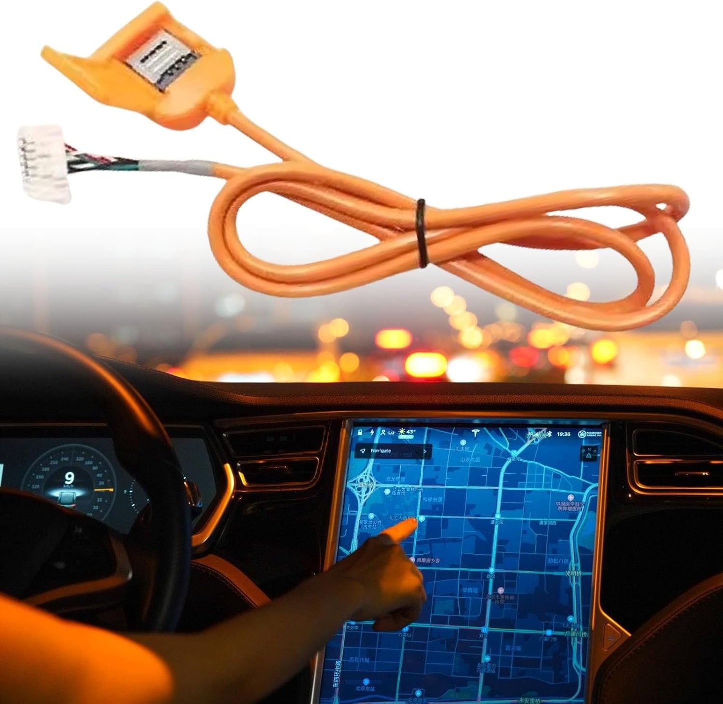 Upgraded Large Screen Car Navigation Cable with Card Slots Smooth Online Streaming for Fast Internet Access