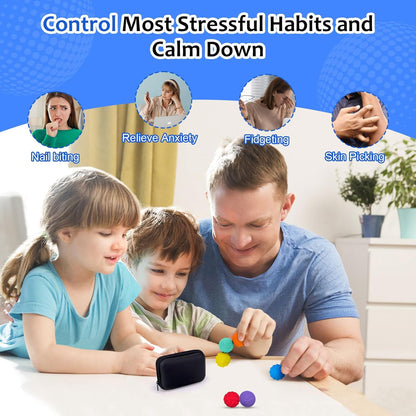 6Pcs Sensory Fidget Ball Toys, Magnetic Stress Balls, Rainbow Silicone Sensory Balls, Quiet Desk Toys for Adults and Children (B)