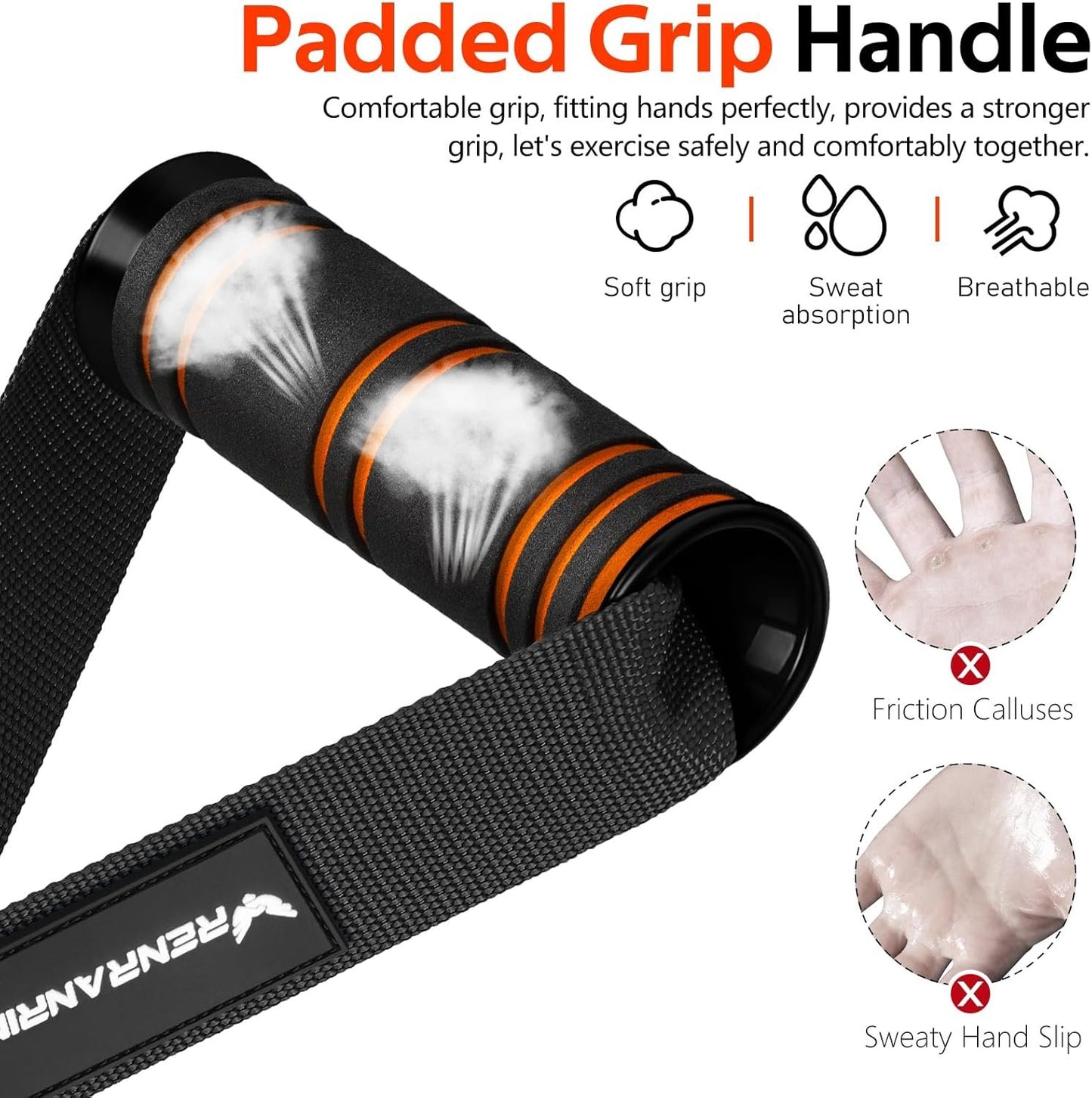 Gym Exercise Handles, Replacement Handle Attachments for Cable Machine Pulleys, Resistance Band and Strength Trainer, Pull Down Workout Accessories, Home Gym Add On Equipment