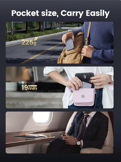 UGREEN Magsafe Power Bank Magnetic Battery Pack 10000mAh Powerbank with Foldable Kickstand, PD 20W, 15W Wireless, 3 Ports Portable Charger for iPhone 16 Pro Max/15 Plus/14/13/12 Series