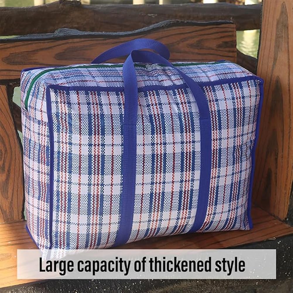 10pcs Extra Large Stripe Storage Bags - Heavy Duty Zip Bags for Moving, Travel, and Packing