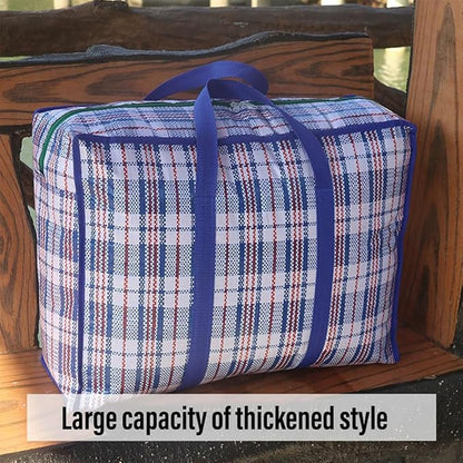10pcs Extra Large Stripe Storage Bags - Heavy Duty Zip Bags for Moving, Travel, and Packing