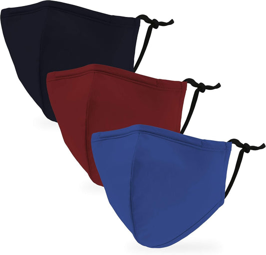 Weddingstar 3 Pack Washable Cloth Face Mask Reusable and Adjustable with Filter Pocket