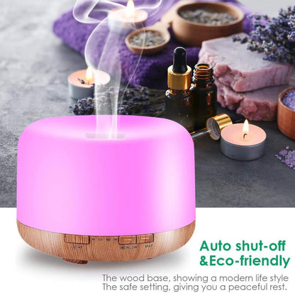 500Ml Remote Control Aroma Ultrasonic Air Humidifier with Color Led Lights Aromatherapy Essential Oil Diffuser B1