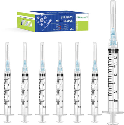 Xuanda 25Pack 3ml with 23g Individual Package Suitable for Industrial, Scientific, Measuring, Watering, Pet Feeding, Glue Applicator