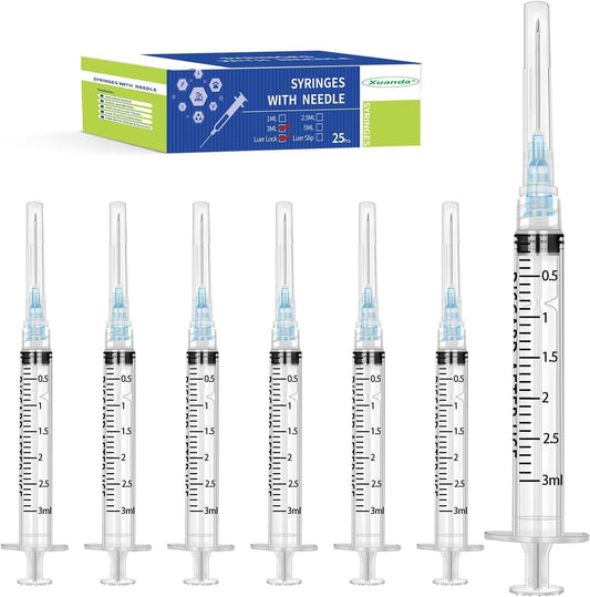Xuanda 25Pack 3ml with 23g Individual Package Suitable for Industrial, Scientific, Measuring, Watering, Pet Feeding, Glue Applicator