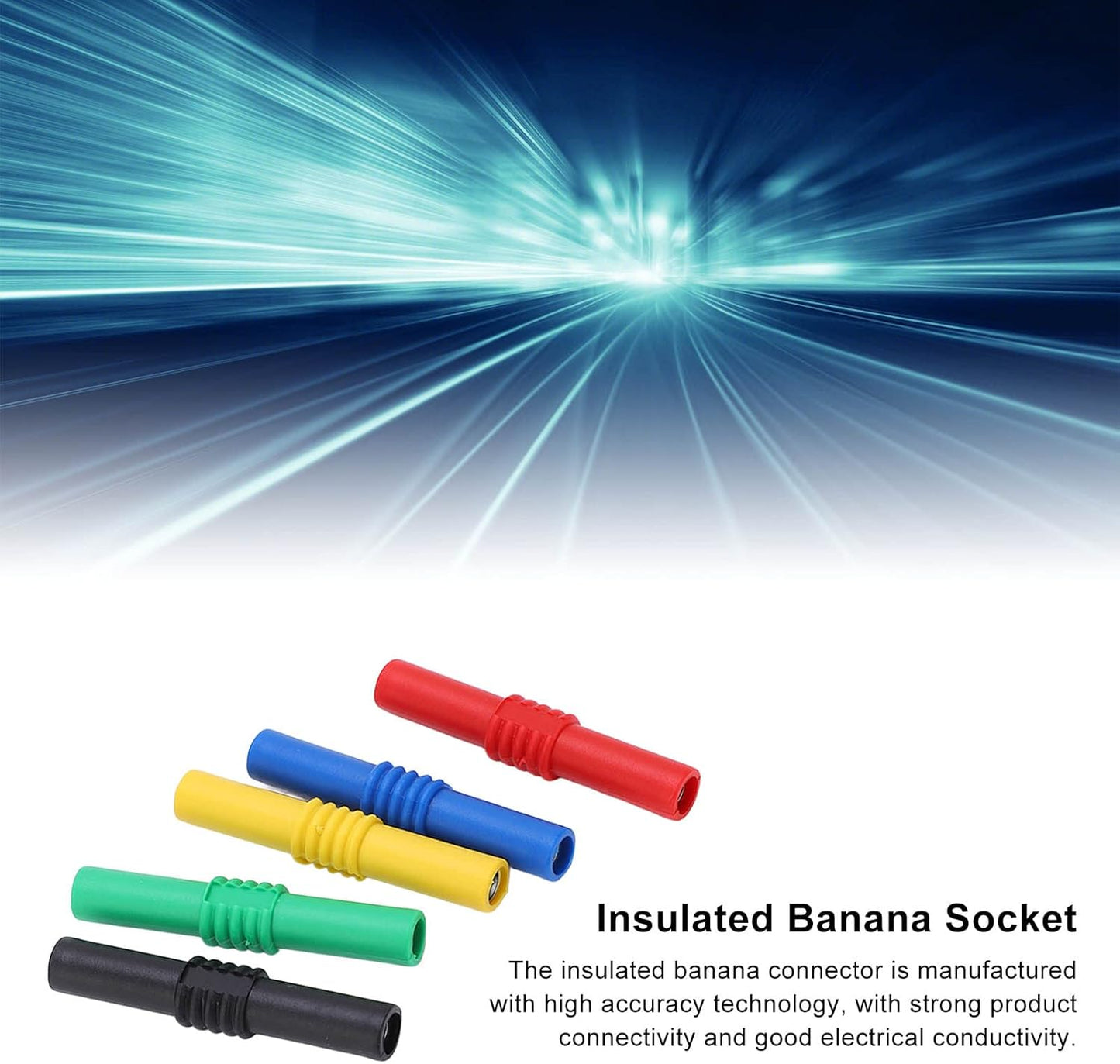 5Words Insulated Banana Couplers, Dual Banana Socket Female to Female Electronic Connector 4mm Banana Plug, F-F Plug Extension Adapter