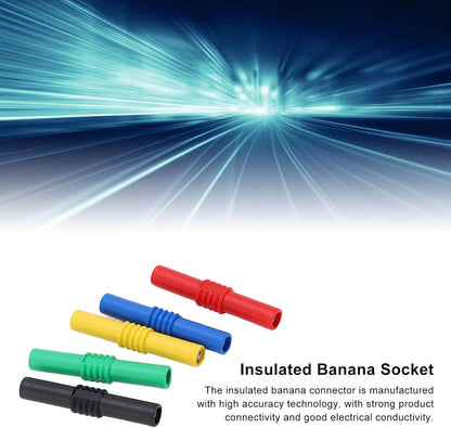 5Words Insulated Banana Couplers, Dual Banana Socket Female to Female Electronic Connector 4mm Banana Plug, F-F Plug Extension Adapter