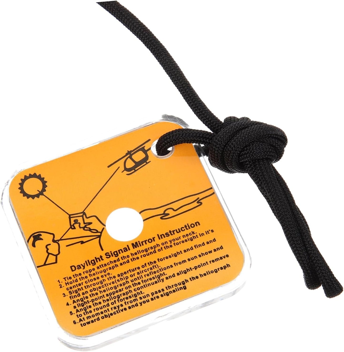 Happyyami Survival Signal Mirror Acrylic Reflective Mirror Outdoor Hiking Tool for Kayak Boat Emergency