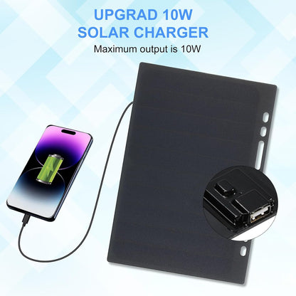 Lixada 10W High Power Paper Shaped Mini Portable Monocrystalline Silicon Solar Panel Charger USB Port for Cell Phone Camping Riding Climbing Travel Outdoor Activity