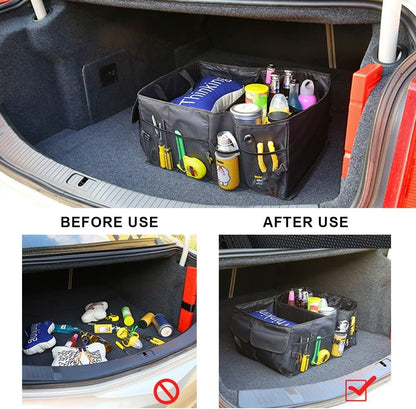 Car Boot Organiser, Car Trunk Organizer, Foldable, Multi-Compartment. Car Boot Organiser SUV, Car Storage, With Adjustable Fixing Strap, Waterproof and Non-Slip, Suitable For Suv, Car, Truck, Sedan