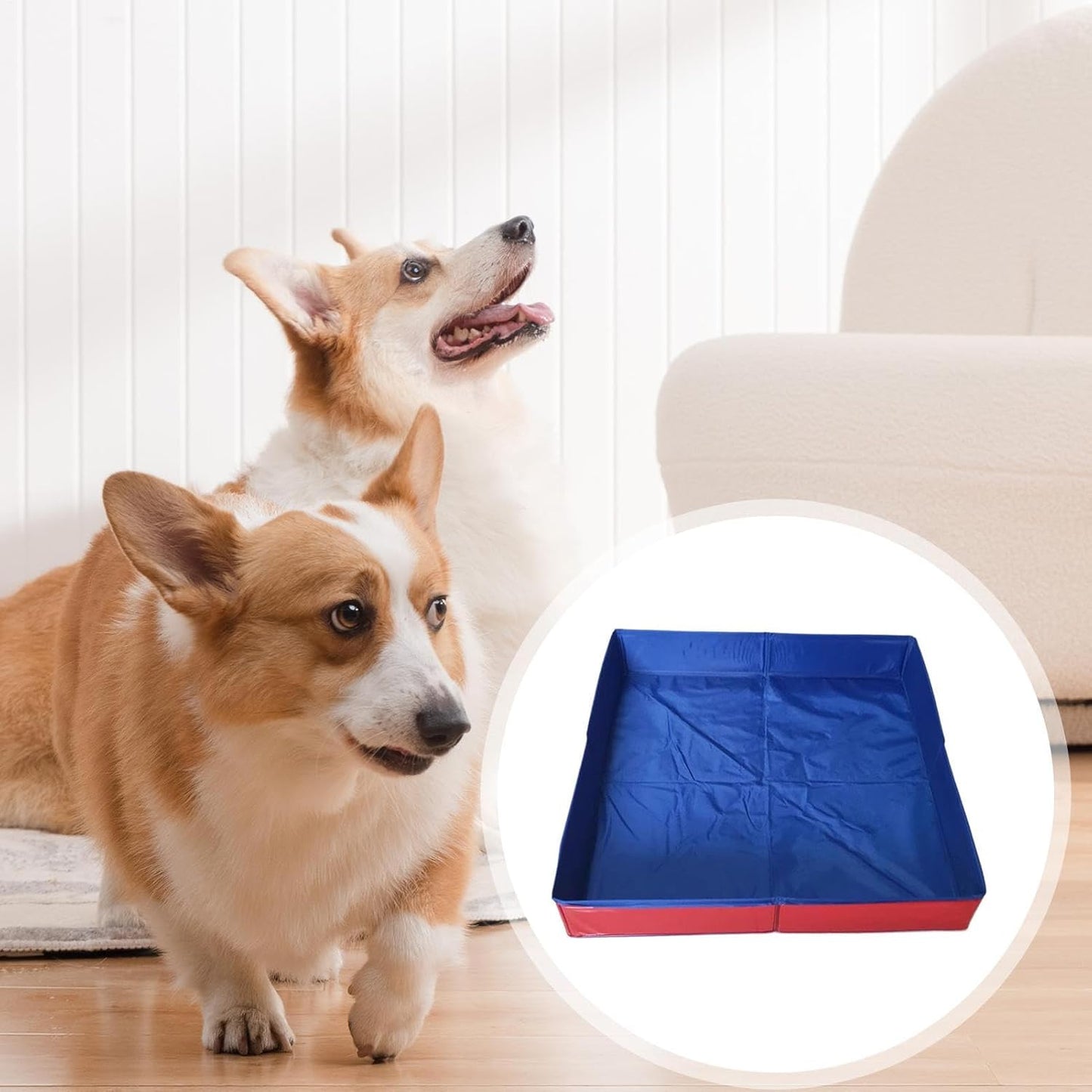 Pet Swimming Pool, Foldable Dog Bath Tub, Square Shaped PVC Pets Tub, Long Tail Keyword, Non-Inflatable Portable Bathing Solution for Cats Puppies and Small Animals Indoor Outdoor