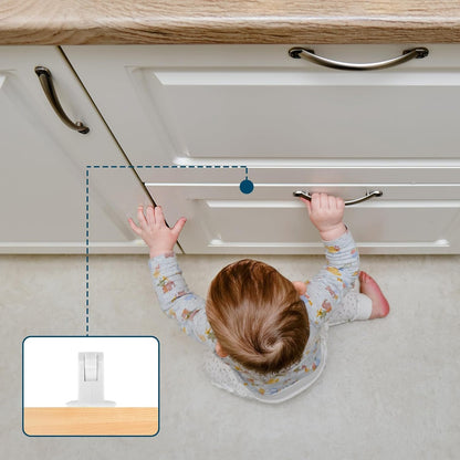 Inaya Magnetic Cabinet Locks for Baby Proofing, Child Proof Magnet Locks for Cabinets & Drawers with Invisible Design, 3M Adhesive, 6 Locks & 1 Key, No Drill & Tools Needed